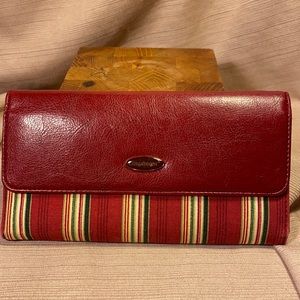 Longaberger NWOT vintage leather/canvas wallet